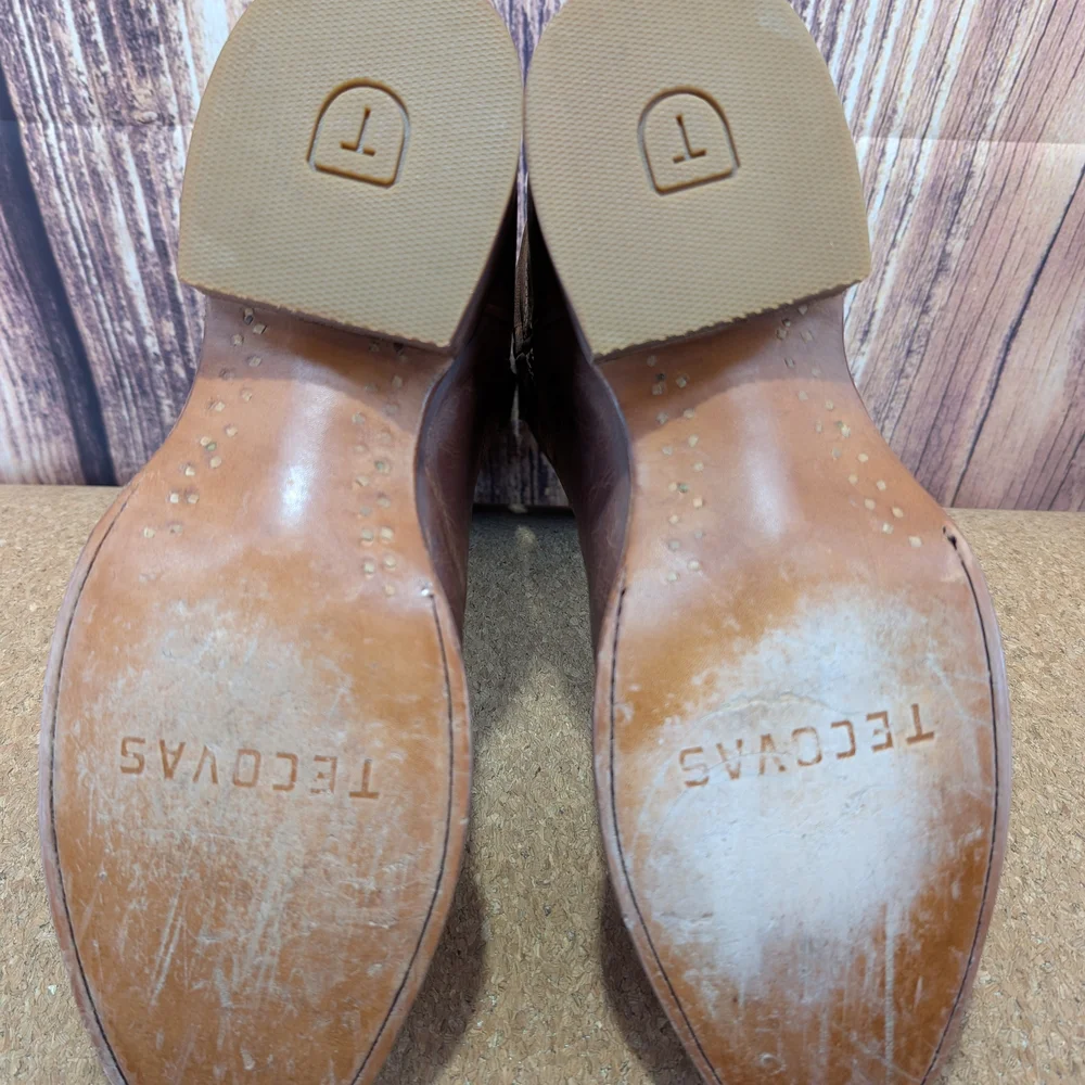 Tecovas Rustic Brown Roper Goat Leather Cowboy Boots 10 D - Picture 7 of 13